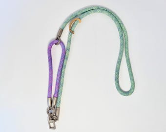 Vibrant Purple And youthful Green Mobile Phone Lanyards | Nylon Cord Crossbody Phone Strap