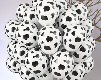 Kuh Print Latexballons | Bauernhof Geburtstag Party Dekor (10 Stück)