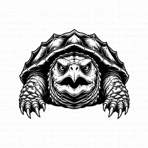Snapping Turtle SVG, Turtle Cut File, Snapper Graphic, Fierce Reptile T-Shirt Design, PNG Sublimation Cricut Art, Instant Download