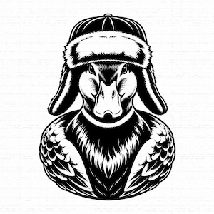 Arquivo SVG para caça de patos, design para camiseta com chapéu de caçador de patos-reais, arquivo de corte para caçador, gráfico PNG para sublimação de aves aquáticas, download instantâneo.