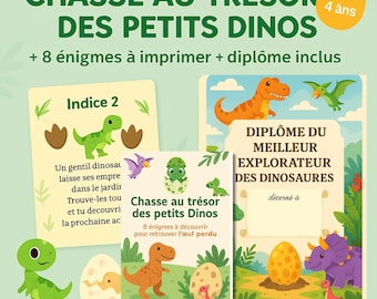 Printable Dinosaur Treasure Hunt – PDF Birthday Game for Kids – Fun Dinosaur Activity – Dinosaur Treasure Hunt Printable