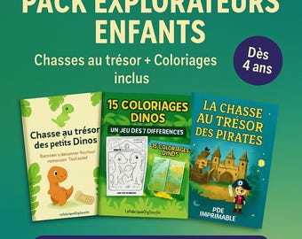 Printable Explorer Pack for Kids – Dino & Pirate Treasure Hunts + Coloring Pages | PDF Activities