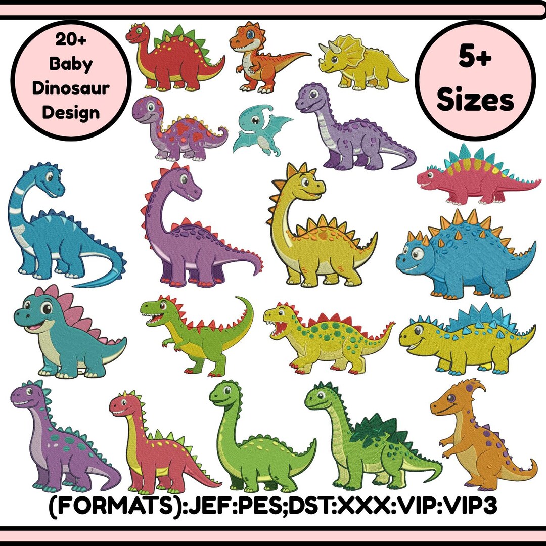 Dinosaur Machine Embroidery Design T-rex Embroidery Dino Embroidery ...