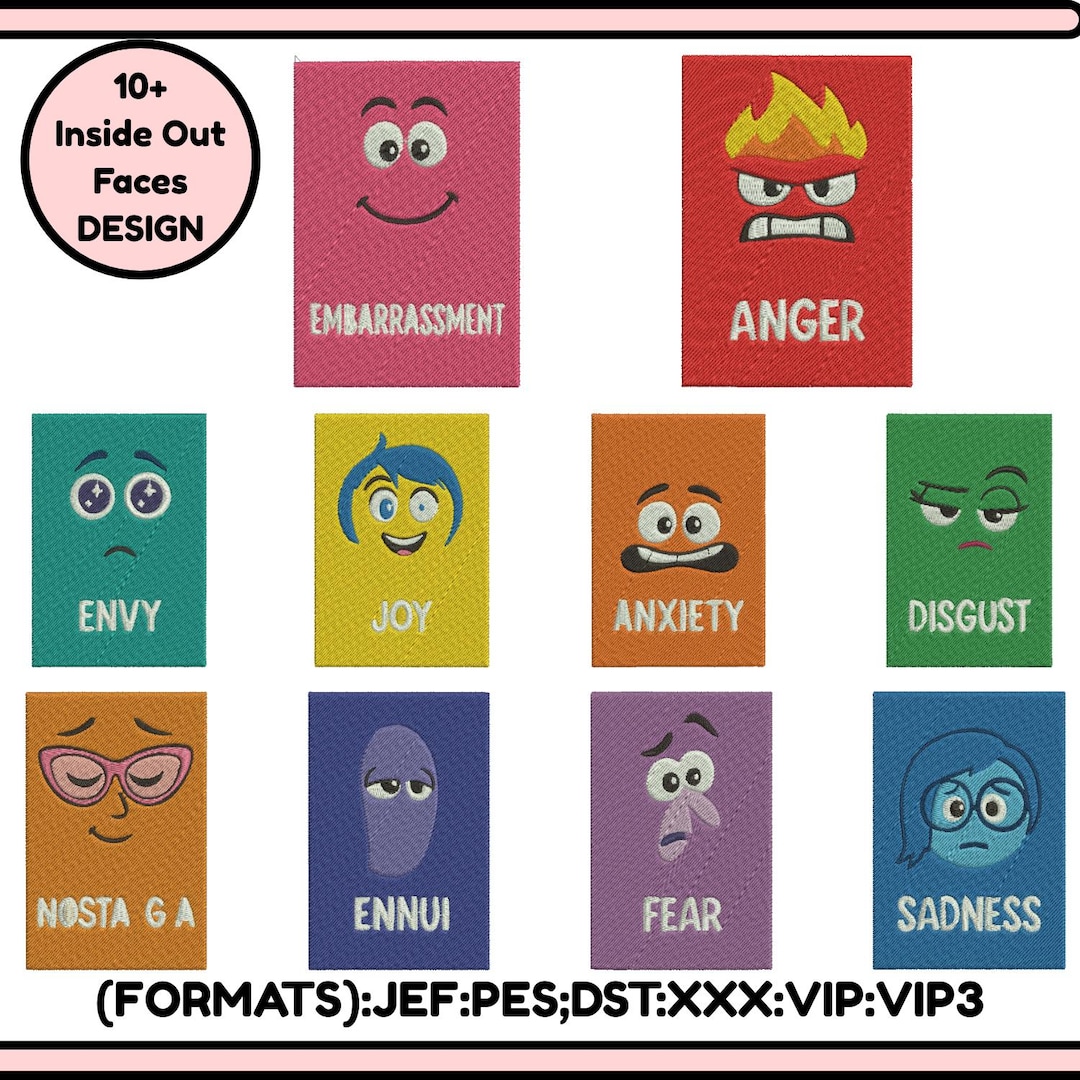Inside Emotions Machine Embroidery Designs Inside Out Faces Characters ...