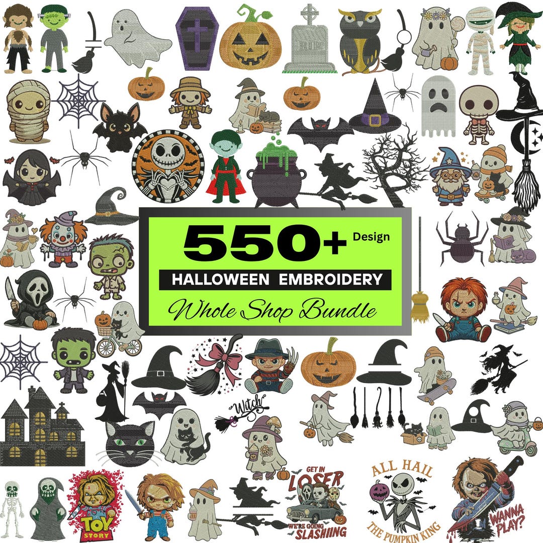 Spooky Halloween Machine Embroidery Designs Mega Bundle Halloween Icons ...
