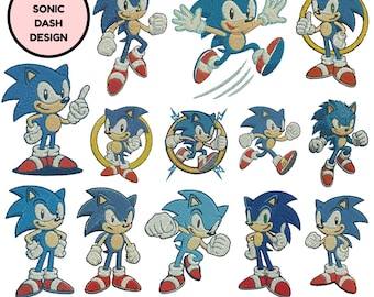 Sonic The Hedgehog Machine Embroidery Designs Super Sonic Embroidery Designs Sega Embroidery Sonic Heroes Embroidery 3+Sizes Download Files
