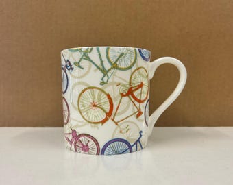 Hand-Decorated Chintz Mug - Cycling