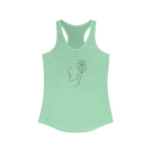 Boho Floral Racerback Tank Top: Women&#39;s Cotton Blend Yoga Apparel