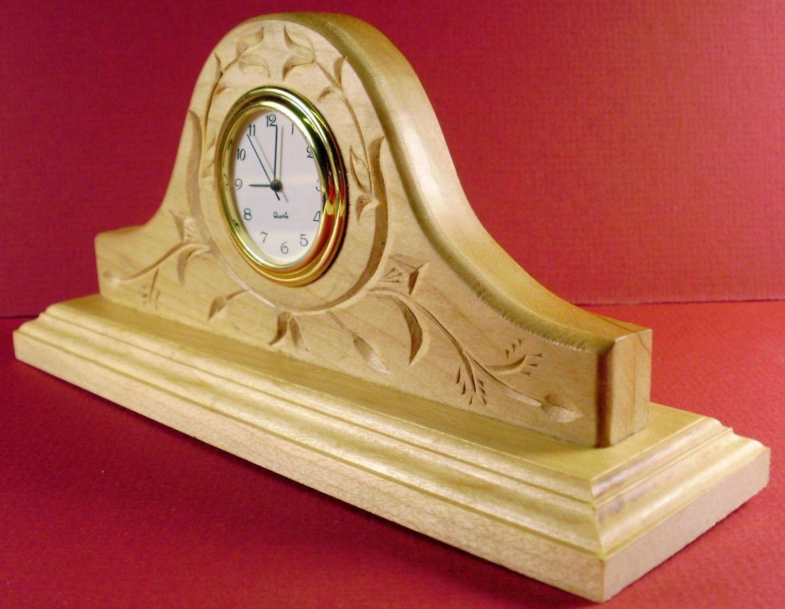 Chip Carved Desk Clock Etsy
