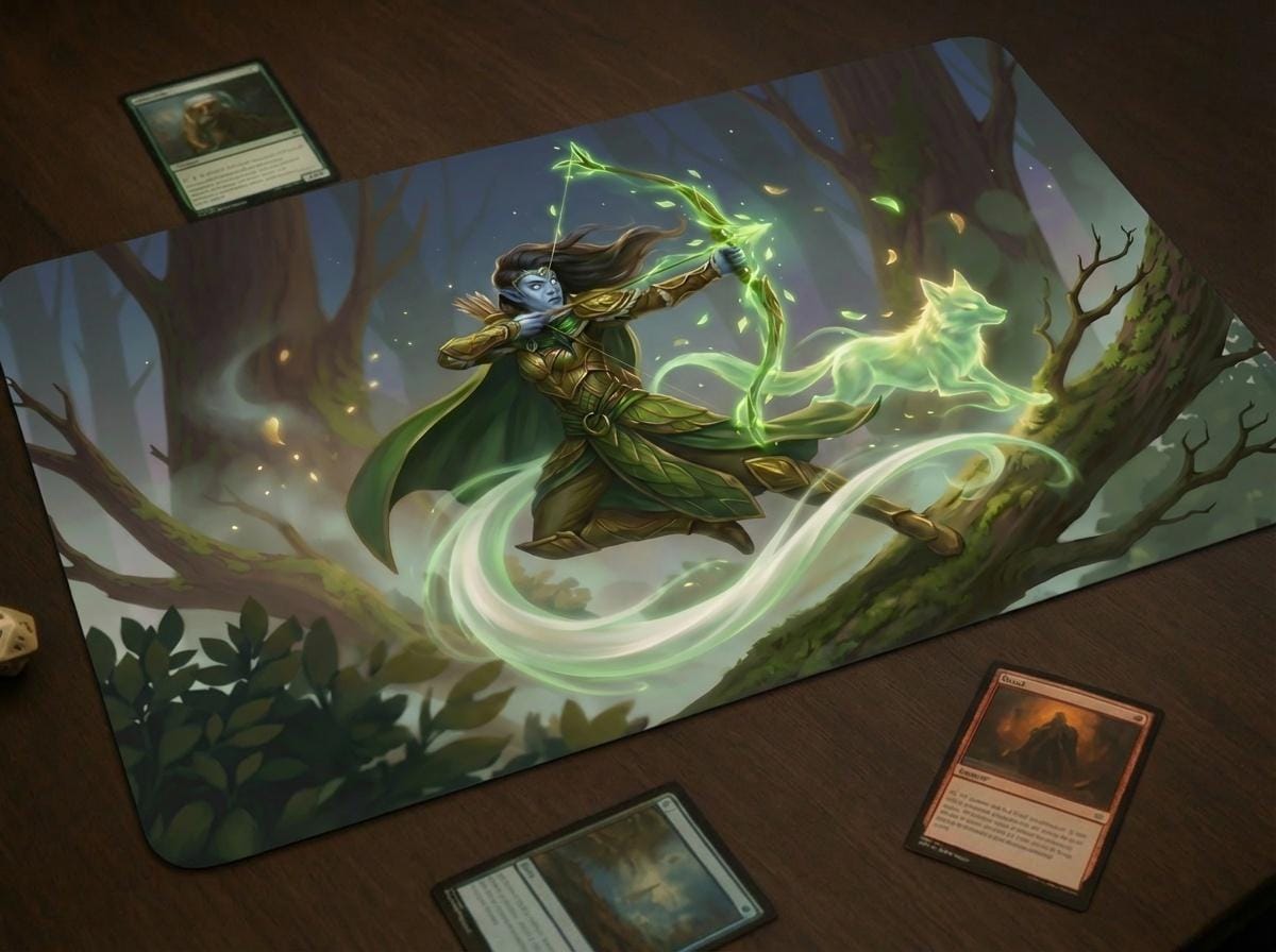 MTG ローアン スモールサイズプレイマット エルドレイン eld Lathril TCG Playmat, Elf Noble Desk Mat - Etsy