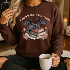 Black Dragon Book Sweatshirt, Cozy Cotton Blend Pullover, Fantasy Reading Crewneck, Fourth Wing Sweater, Basgiath War College Shirt
