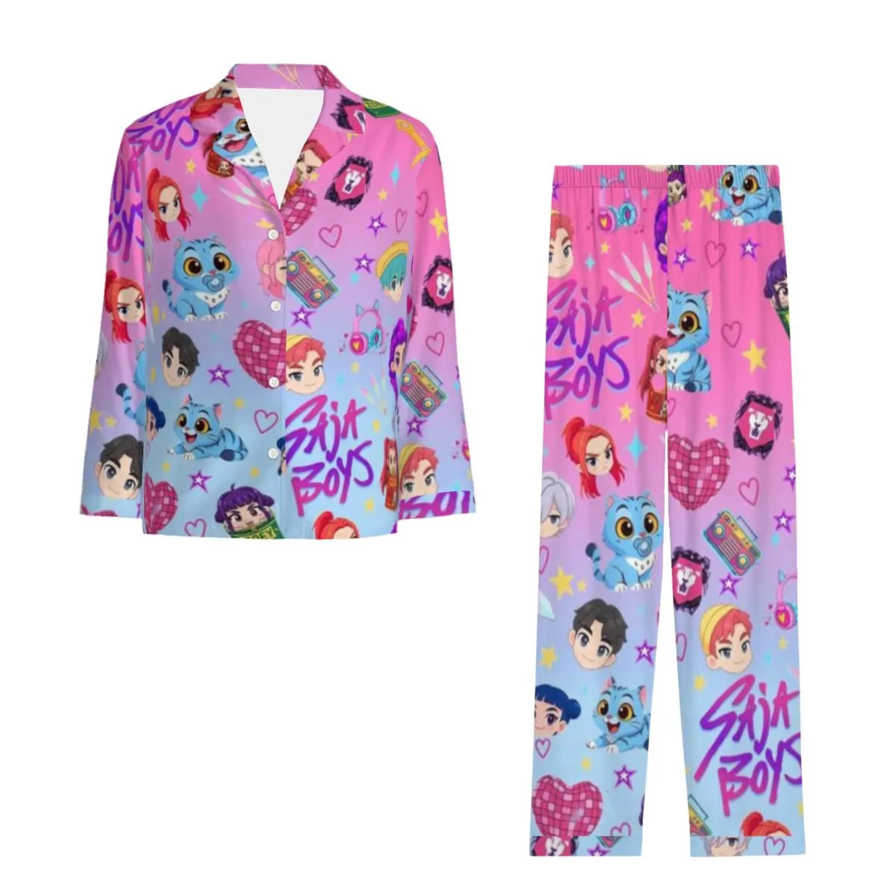 Discover Kpop Demon Hunters & Huntrix Pajama Set | Cozy Flannel Sleepwear