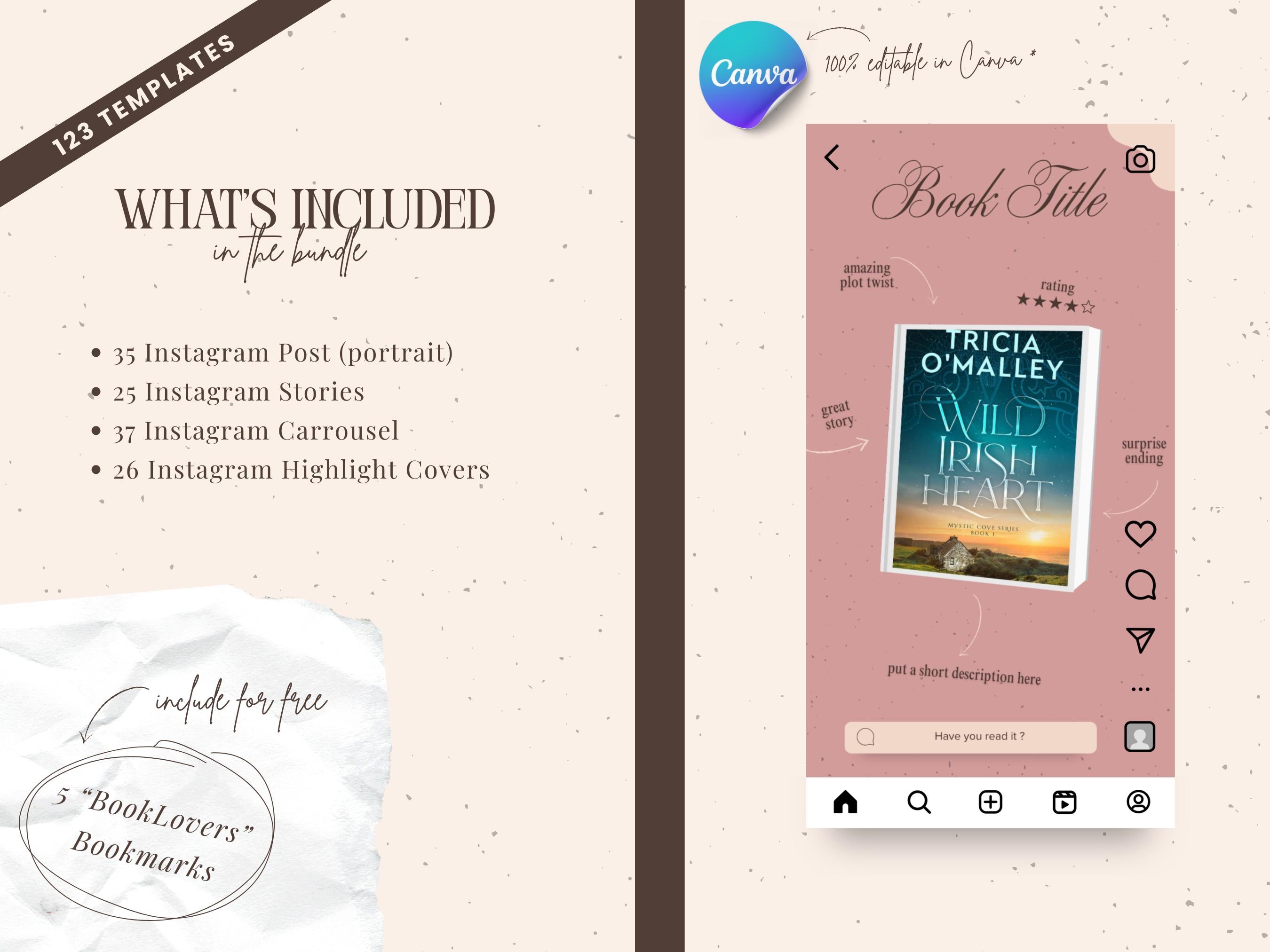 Bookstagram Template Instagram Canva Bookish Instagram Editable ...