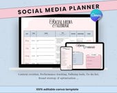 Social Media Content Planner for Creators Canva Template Content Calendar Daily Checklist Branding Strategy Content Ideas Yearly