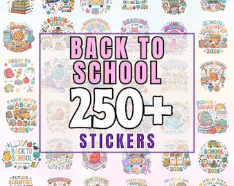 Back to School Sticker Bundle, 250+ Cute School Clipart Designs, Teacher Student Digital Stickers, Preschool Grade 2026