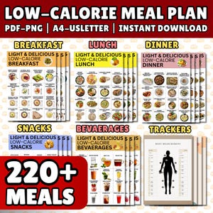 Low Calorie Food List Printable, Weight Loss Guide PDF, Healthy Eating Chart, Meal Prep Planner, Nutrition Reference Sheet Instant Download