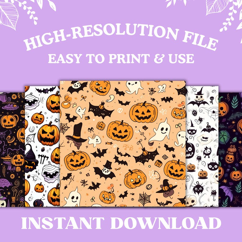 Halloween Digital Paper Bundle | 750+ Seamless Spooky & Vintage ...
