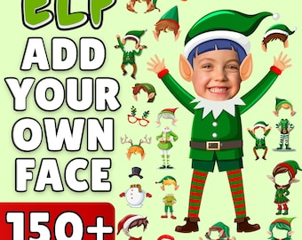 Modelli per foto di elfi di Natale, aggiungi il tuo viso, oltre 150 PNG
