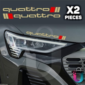 2x Quattro 28cm Racing Decal Set – Vinyl Stickers for Side Skirts, Doors, Hoods & Panels | Car Graphics, Stripes, Emblem | 4 Color Options