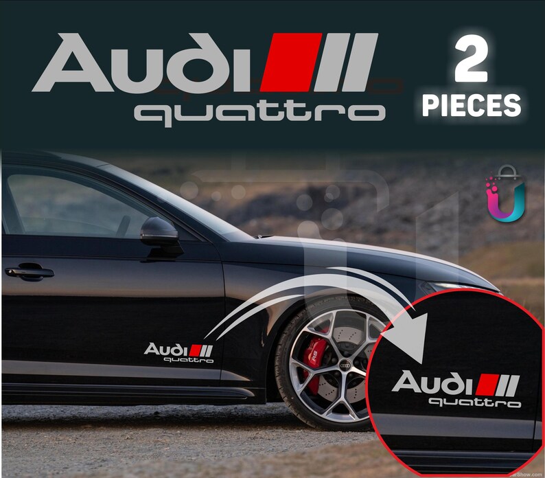 Audi Quattro Racing Decal Set: Side Skirt, Door & Hood Stickers - Etsy