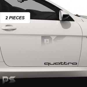 Quattro-stil sidokjolardekaler (set om 2) | Vinyl till bildörr och racingdekaler | Sportklistermärken till bilkarosser