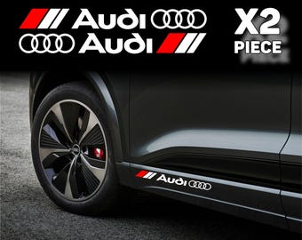 2 adesivi in vinile Audi da 28 cm / decalcomanie grafiche con stemma e logo per auto