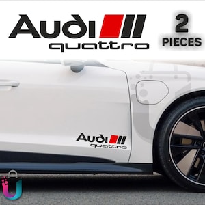 Audi Quattro Racing Vinyl Decal Set – Side Skirt, Door, Hood & Panel Stickers | Sports Car Graphics, Emblem Stripes | 4 Color Options