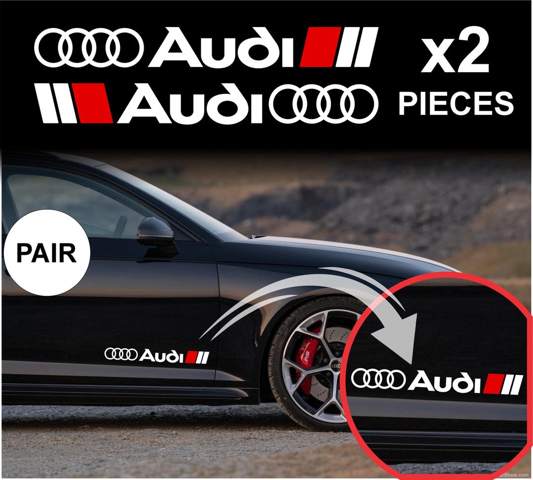 Audi Racing Decals: 28cm Vinyl Side Door Stickers - Etsy