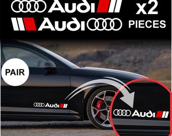 Audi Racing Decals: 28cm Vinyl Side Door Stickers
