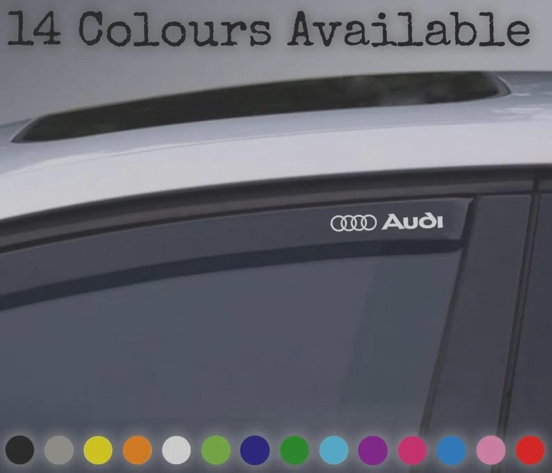 4x Audi Wind Deflector Decals – Vinyl Rain Guard Stickers Badge, Logo ...