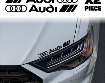 Audi Racing Decals (Set of 2) Vinyl Car Stickers for Side Skirts, Doors & Hood – Audi Accessories and Graphics, 28cm - 5 Color Options