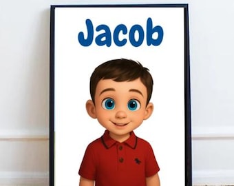 Cartoon Style Portrait from Photo - Custom Digital Art - Personalised Cartoon Gift digital print