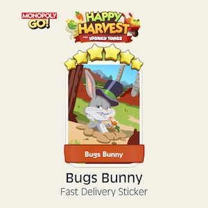 Bugs Bunny 6 Stars Set 21 Monopoly GO Sticker