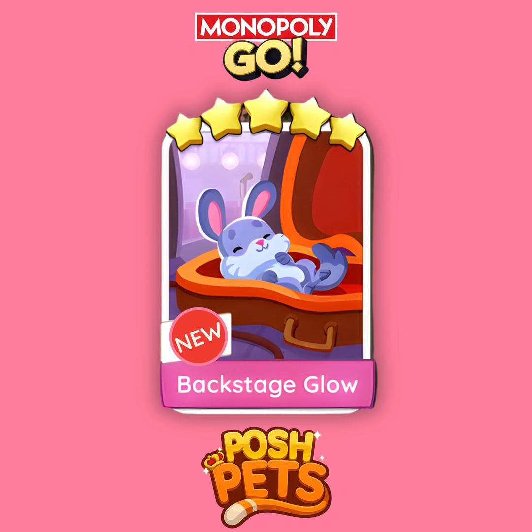 Backstage Glow 5 Stars Monopoly GO Sticker Instant Delivery - Etsy UK
