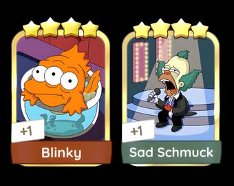 GOLDEN BLITZ STICKER Monopoly Go Gold Card Blinky & Sad Schsmuck