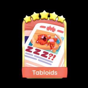 Set de pegatinas Golden Blitz Tabloids de 5 estrellas para Monopoly GO (21 unidades)