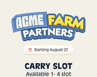 Evento de Parceiros do Monopoly GO: ACME Farm - Slot Carry - 27 de agosto de 2026