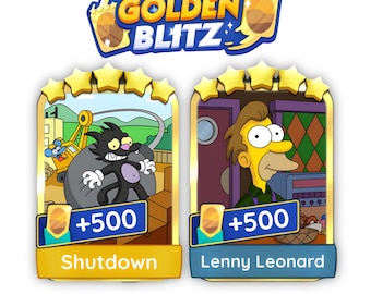 GOLDEN BLITZ STICKER Monopoly Go Gold Card Shutdown & Lenny Leonard