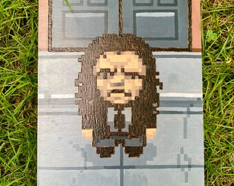 Tommy Wiseau Portrait from The Room: 8-Bit holzgebrannte Kunst, handgemalt