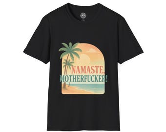 Namaste NSFW retro grafisch T-shirt, shirt grappig citaat, spiritueel esthetische top, uniseks vintage stijl T-shirt