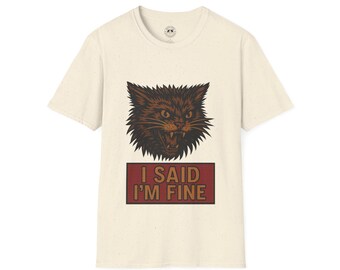 T-shirt grappig kat: ik zei dat het goed met me gaat - zacht T-shirt uniseks
