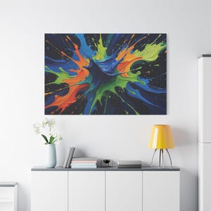 Vibrant Abstract Canvas Art Print, Colorful Wall Decor, Modern Home Art, Contemporary Design for Living Room, Gift Idea