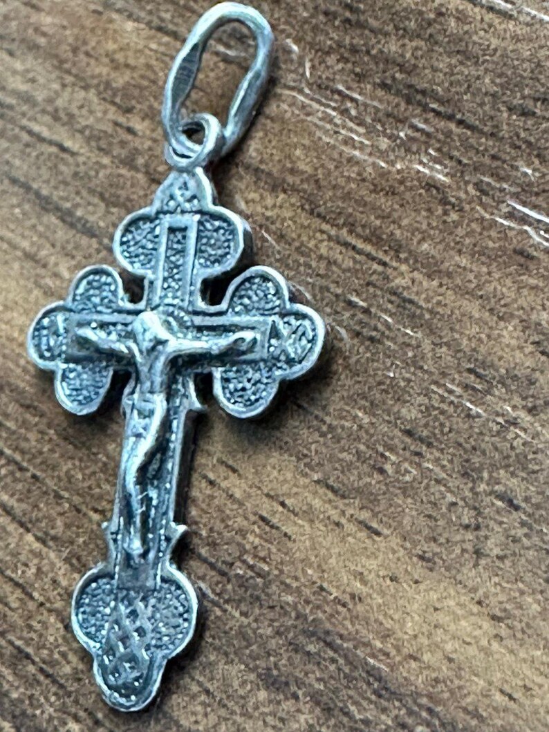 Vintage Christian Cross With Crucifix, Made of 925 Sterling Silver ...