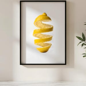 Floating Lemon | Modern Kitchen Wall Art | Printable Digital Download