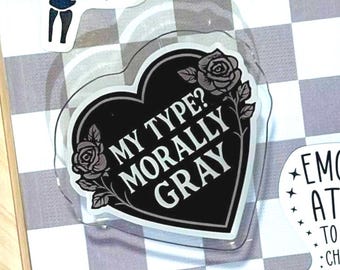 Morally Gray | Dark Romance Kindle Grip | Gothic Bookish Accessory | Romantasy E-Reader Handle
