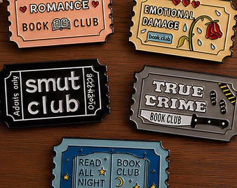 Enamel Pin | Smut Club, Romance, Spooky, True Crime, Up All Night | Book Lover Gift