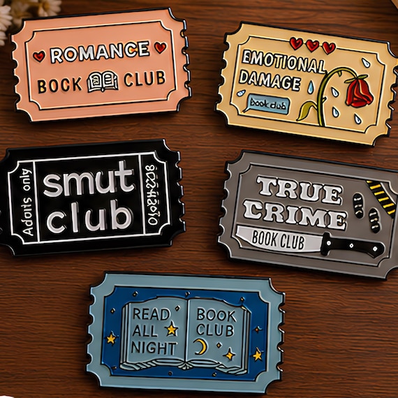 Enamel Pin | Smut Club, Romance, Spooky, True Crime, Up All Night | Book Lover Gift