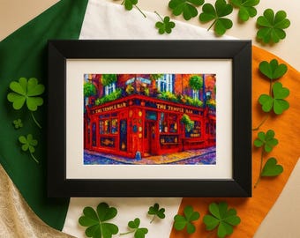 Temple Bar Dublin Wall Art – Irish Pub Watercolor Ireland Gift (Digital Download)