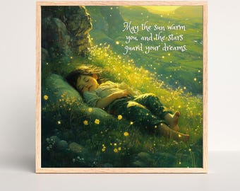 Irische Kinder Segen Wand Kunst - schlafendes Baby Jungen Zimmer druckbare Kinderzimmer Dekor (digitaler Download)