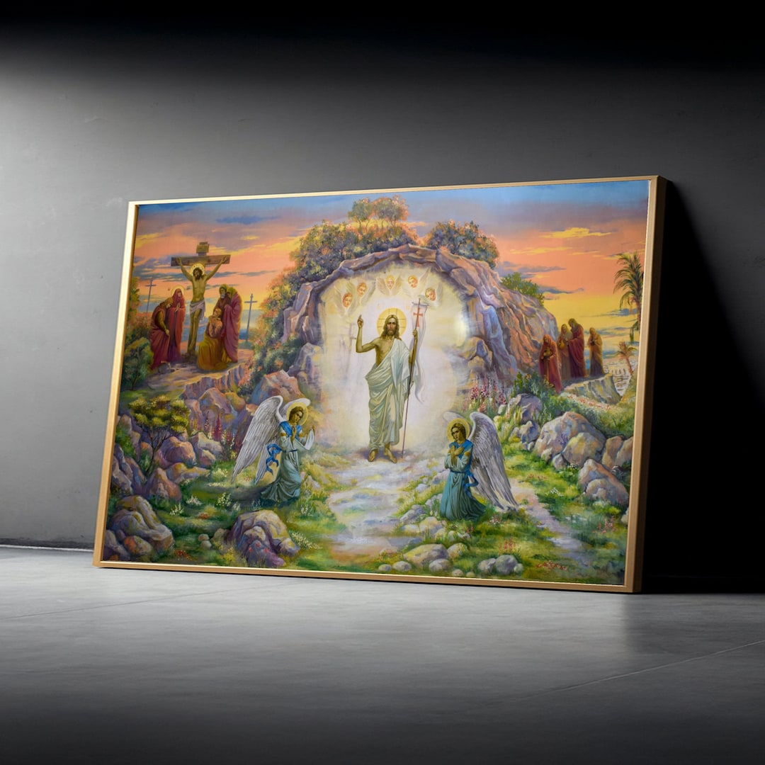 Resurrection of Jesus Christ Canvas Wall Art, Religious Christian Decor ...